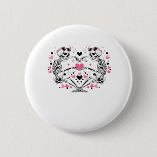 Skeleton Heart Hands Viral Trendy Vibe 2 Inch Round Button