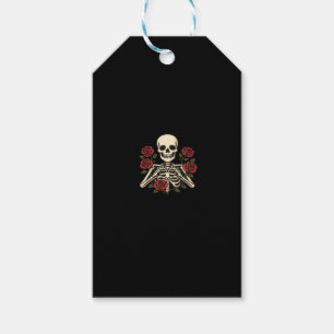 Skeleton Heart Hands With Red Roses – Romantic Got Gift Tags
