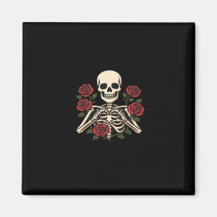 Skeleton Heart Hands With Red Roses – Romantic Got Magnet