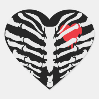 Skeleton Heart Heart Sticker