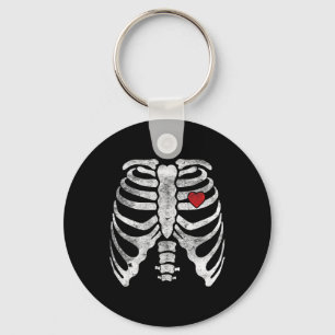 Skeleton Heart Rib Cage X-ray Adult Kids Fun Hallo Keychain