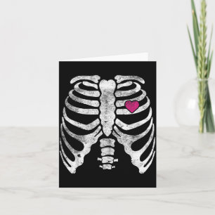 Skeleton Heart Rib Cage X-Ray Kids Funny Halloween Card