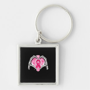 Skeleton Heart Ribbon Awareness Inspirational Desi Keychain