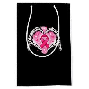 Skeleton Heart Ribbon Awareness Inspirational Desi Medium Gift Bag