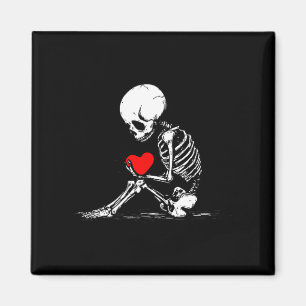 Skeleton Heart Valentines Emo Gothic Minimalist Ck Magnet