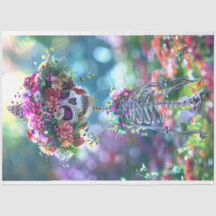 Skeleton Hippie is all Bones & Flowers Decoupage Tissue Paper