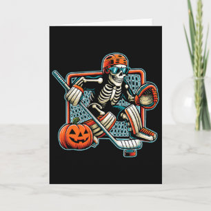 Skeleton Hockey Goalie Halloween Costume  Card