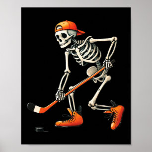 Skeleton Hockey Halloween Costume Sport Men Boys K Poster