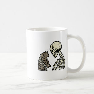 Skeleton Holding Cat Fun Halloween Skull Men Women Coffee Mug
