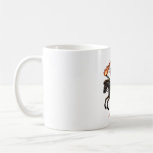 Skeleton Horseman Riding Flaming Horse Coffee Mug
