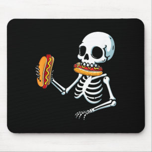 Skeleton Hot Dog Halloween Mouse Pad