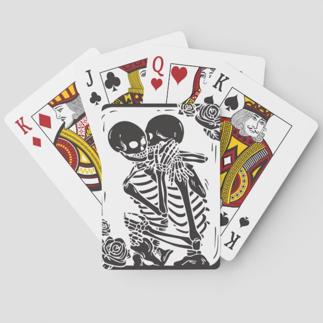 Skeleton Hugging Couple on a set of  Playing Cards (Back)