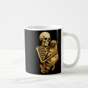 Skeleton Hugging Pug Halloween Pugs Lover Pug Mom Coffee Mug
