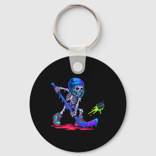 Skeleton Ice Hockey Drip Ice Cream Drip  Keychain