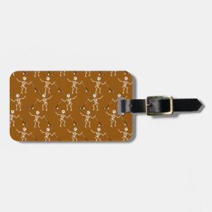 Skeleton Ice Hockey Game Miniature Sport Player Luggage Tag