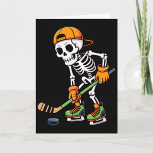 Skeleton Ice Hockey Halloween Costume Men Boys Hoc Card