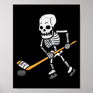 Skeleton Ice Hockey Halloween Costume Spor Men Boy Poster