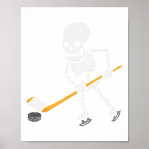 Skeleton Ice Hockey Halloween Costume Spor Men Boy Poster