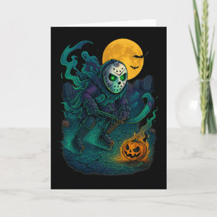 Skeleton Ice Hockey Halloween Sport Costume Men Bo Card