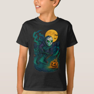 Skeleton Ice Hockey Halloween Sport Costume Men Bo T-Shirt
