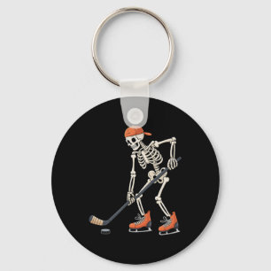 Skeleton Ice Hockey Men Boys Kids Halloween Costum Keychain