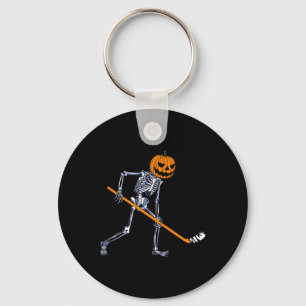 Skeleton Ice Hockey Pumpkin Halloween Costume Men  Keychain