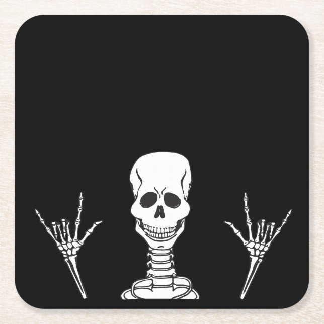 Skeleton ILY paper coasters (Front)