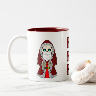 Skeleton in a Santa Suit. Seasonal Two-Tone Coffee Mug