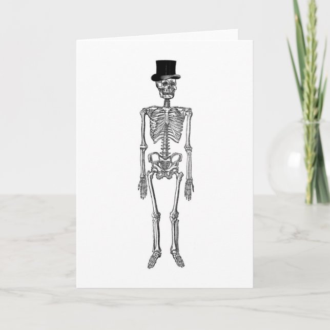 Skeleton in a Top Hat Card (Front)