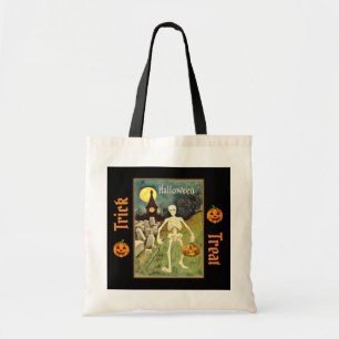 Skeleton in Graveyard Trick or Treat Bag