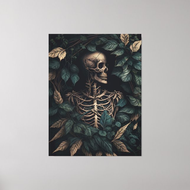 Skeleton in Plants Canvas Print (Front)