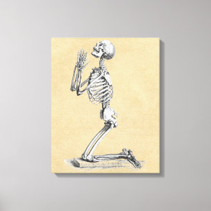 Skeleton in Prayer Canvas Print