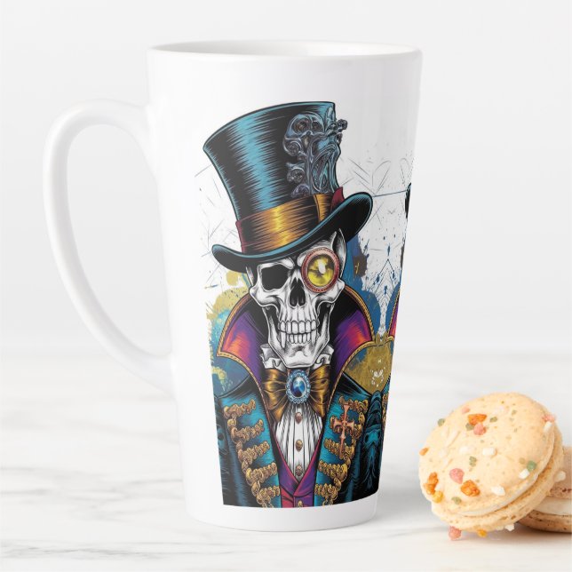 Skeleton in Victorian Elegance Latte Mug (In Situ)