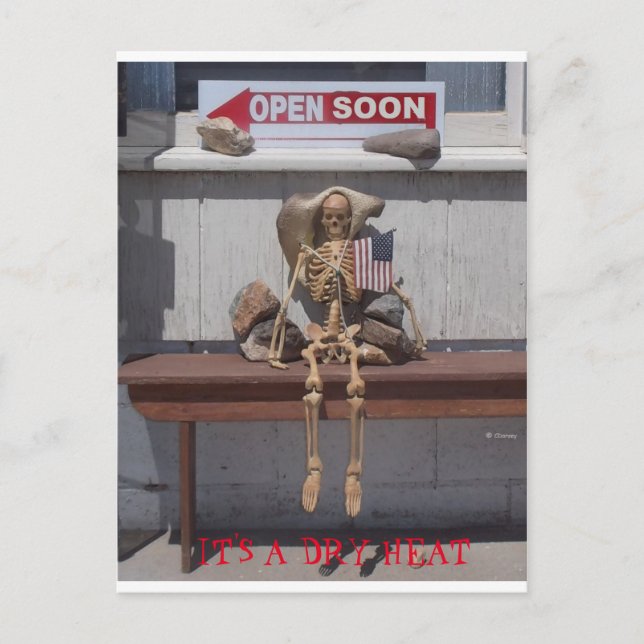 Skeleton - It's a Dry Heat Postcard (Front)
