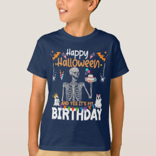 Skeleton It's My Birthday Party Happy Halloween T-Shirt