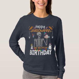 Skeleton It's My Birthday Party Happy Halloween T-Shirt