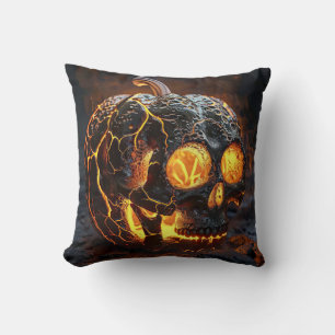 Skeleton Jack-O-Lantern Throw Pillow