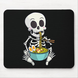 Skeleton Japanese Ramen Noodles Anime Halloween Co Mouse Pad