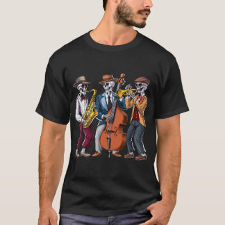 Skeleton Jazz Musicians T-Shirt