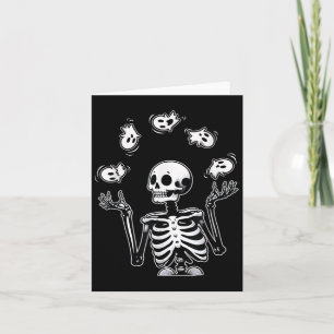 Skeleton Juggling Ghosts Funny Halloween Costume Card