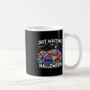 Skeleton Just Waiting For Halloween Spooky Season Coffee Mug