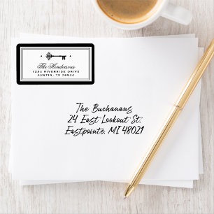 Skeleton Key   Black and White New Address Label