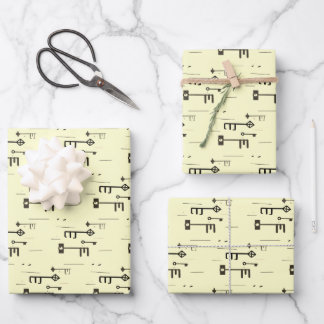 Skeleton Key Wrapping Paper Sheet