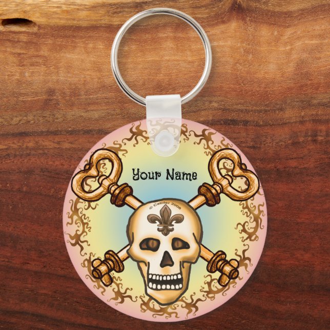 Skeleton Keys Biker Keychain (Front)