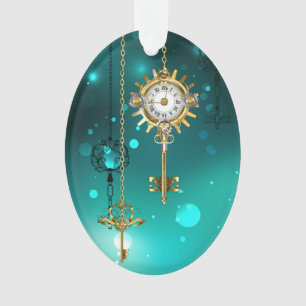 Skeleton Keys on Green Background