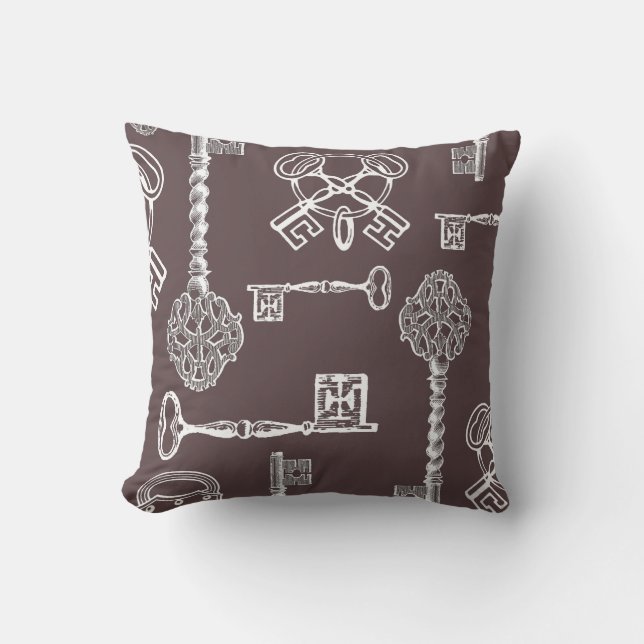 Skeleton Keys Throw Pillow (Front)