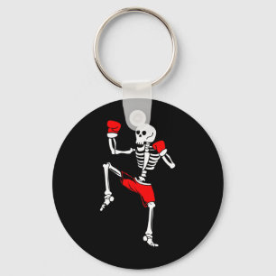 Skeleton Kickboxing Fighter Muay Thai Keychain