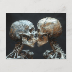 Skeleton Kiss Postcard