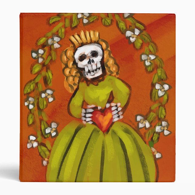 Skeleton Lady With Heart Binder (Front)