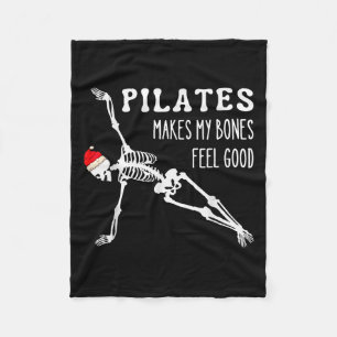 Skeleton Lates Makes My Bones Feel Good Meditation Fleece Blanket